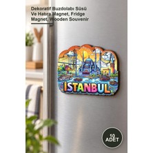 Yenilig 10 Adet Ahşap Istanbul Temalı Magnet – Dekoratif Buzdolabı Süsü ve Hatıra Magnet, Fridge Magnet, Wooden Souvenir