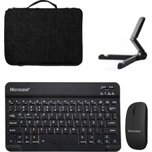 MSP Samsung Galaxy Tab A11 Plus 11 Inch Tablet Uyumlu Çanta+Türkçe Bluetooth Klavye+Mouse+Tablet Standı-Siyah AL8128