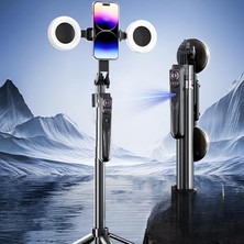 MSP Aı Takipli Selfie Çubuğu ve Tripod - 1.8m Uzunluk, 360° Döner Telefon Klibi, Çok Fonksiyonlu Uzaktan Kumanda, Akıllı Takip, Metal Ayaklar, Portatif Tasarım | C12