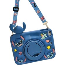 MSP Samsung Galaxy Tab S10 Fe+ Plus 13.1inç ile Uyumlu Kılıf Cute Dolls Standlı Eğlenceli 3D Karekterli Çocuk X620 X626 Stitch-Lacivert