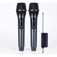MSP Çiftli Kablosuz Mikrofon Seti Karaoke Şarj Edilebilir 50 Metre
