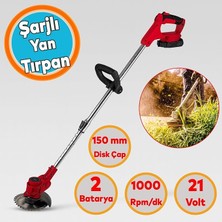 MSP Tırpan Elektrikli Şarjlı Çim Ot Biçme Kesme Rodex RDX9022 Li-On Çift Batarya Akülü 150 mm Disk