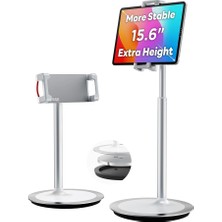 MSP Tablet Standı Tutucu, Ayarlanabilir Telefon Standı, 360 Derece Döner, Alüminyum Alaşımlı Cradle Masaüstü Tutucu 4.7"-12.9" Ekran Telefonları Için (Gümüş)