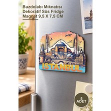 Yenilig 5 Adet Ahşap Istanbul Temalı Magnet – Buzdolabı Mıknatısı Dekoratif Süs Fridge Magnet 9,5 x 7,5 cm