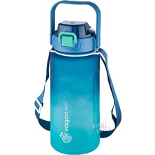 MSP Tritan 1500ML Askılı-Pipetli/pipetsiz Kullanım Çift Renk Softtouch Motivasyon Matarası Çıkartma Hediyeli