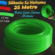 MSP Bahçe Çeşme Su Hortumu Iç Çap 1/2 Naturel Silikonlu Sulama Araç Yıkama Hortum 25 Metre