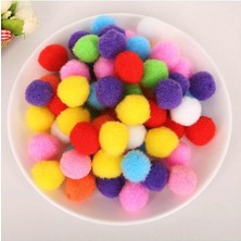 MSP Karışık Renkli (10MM) Peluş Ponpon (100 Adet)