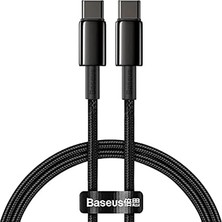 MSP Tungsten Altın Hızlı Şarj Veri Kablosu Type-C - Type-C 100W 1m - Siyah Catwj-01