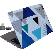 MSP MacBook Air 13.6 Inç Geometrik Desenli Kılıf A2681 A3113 A3240 A3449 M2 M3 M4 M5 Uyumlu Ince Sert Kapak Hard Case Lacivert Mavi