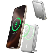 MSP Nomos 3'ü 1 Arada MAGSAFE10000MAH Power Bank - Qi2 15W Kablosuz Şarj, 45W Dahili Çift Yönlü Hızlı Şarj Kablolu, Gri