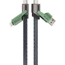 MSP 65W Pd Hızlı Şarj Kablosu iPhone Android Uyumlu Type C Lightning Kumaş Örgü Data Pro 1.5 Metre