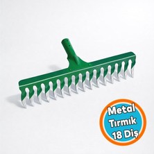 MSP Tırmık Burgulu Bahçe Tarla Tırmığı 18 Diş Çim Peyzaj Yaprak Ot Saman Temizleme Toprak Işleme Alet
