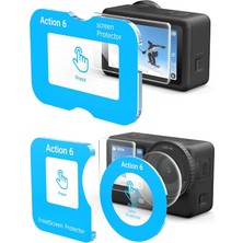 MSP Ar Ekran Koruyucu Folyo Djı Osmo Action 6 Için, Objektif Koruması + Ekran Koruyucu Folyo + Hizalama Yardımı, Yüksek Işık Geçirgenliği Kolay Kurulum, Sertlik Derecesi 9h, Parmak I