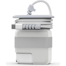 MSP MacBook Şarj Aleti Kılıfı Pvc Sert Kapak + Kablo Düzenleyici | 29W A1540, 30W A1882, 35W A2571 Usb-C Uyumlu | Adaptör Koruyucu Şeffaf