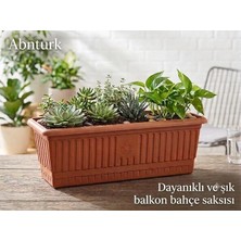 MSP Litre Yüksek Kaliteli Plastik Balkon Saksısı Bahçe Saksı 50X18X17CM