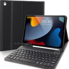 MSP Moveteck Ipad 9.nesil 10.2 Uyumlu Tablet Bluetooth Özellikli Kablosuz Kalem Bölmeli Klavyeli Kılıf, Siyah, Tek Ebat, 9.nesilwrellesrenklisiyah