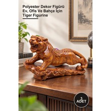 Yenilig 3 Adet Polyester Kaplan Figürü – Polyester Dekor Figürü Ev, Ofis ve Bahçe Için Tiger Figurine