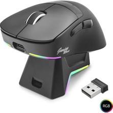 Alvenda Home Kablosuz Rgb Mouse Şarj Standlı - Siyah MF1216B