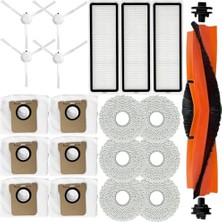 aklow akyoleticaret Xiaomi X20+, X20 Plus, X10+ ve X10 Plus Uyumlu Aksesuar Seti: 1 Ana Fırça, 3 Filtre, 4 Yan Fırça, 6 Paspas Pedi ve 6 Toz Torbası