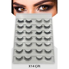 aklow akyoleticaret 14'lü Ipek Kirpik Seti, 3d, 14 Farklı Model