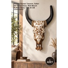 Yenilig 1 Adet Bufalo Kafası Duvar Dekoru – Duvara Asmalı Tasarım, Safari Stil Duvar Süsü, Wall Mount Buffalo Head, 75 x 45 cm