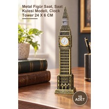 Yenilig 10 Adet Metal Saat Kulesi – Metal Figür Saat, Saat Kulesi Modeli, Clock Tower 24 x 6 cm