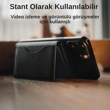 MSP ile Uyumlu Magsafe Özellikli Cüzdan Vegan Deri Güçlü Mıktanıs 6 Kart Hazneli Kartlık (Siyah)