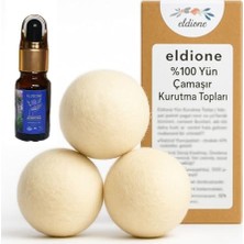 aklow akyoleticaret 3 Adet %100 Merinos Yünü Kurutma Topu ve 10 ml Lavanta Uçucu Yağı