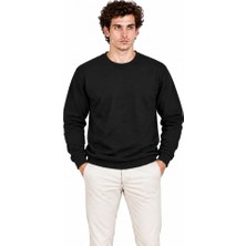 Mç Plus Erkek 3lü Bisiklet Yaka Içi Şardonlu 2 Iplik Düz Uzun Kollu Regular Fit Sweatshirt - Siyah - Bordo - Gri
