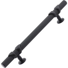 aklow akyoleticaret 10 Adet Burç Desenli Mat Siyah Metal Mobilya Kulpu, 96 mm