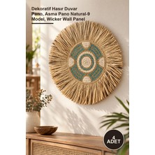 Yenilig 4 Adet Duvara Asmalı Hasır Pano – Dekoratif Hasır Duvar Pano, Asma Pano Natural-9 Model, Wicker Wall Panel