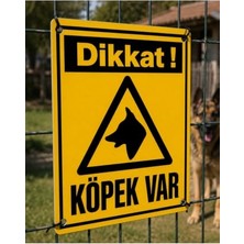 aklow akyoleticaret Dikkat Köpek Var Uyarı Levhası, Dekota Pvc, 25X35 Cm, Sarı-Siyah, Ofis Bahçe Kapı Ikaz Tabelası
