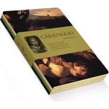 aklow akyoleticaret A5 Caravaggio Saint Serisi I 4'lü Çizgisiz Defter Seti Iıı, 256 Sayfa, 64 Sayfa x 4, Tel Dikişli, Esnek Kapaklı, 60 Gram, Sarı Krem, Çok Renkli