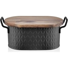 aklow akyoleticaret Saklama Kabı, Prizma Ekmek Siyah 40X22X18 cm
