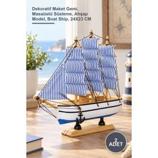 Yenilig 2 Adet Ahşap Gemi ALK3453 – Dekoratif Maket Gemi, Masaüstü Süsleme, Ahşap Model, Boat Ship, 24X23 cm