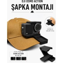 aklow akyoleticaret Djı Osmo Action 3/4/5 Pro ile Uyumlu Şapka Tutucu, Güvenli Tutuş, Kolay Takıp Çıkarma, Hafif Tasarım, Siyah Renk, Aksiyon Kamera Aksesuarı
