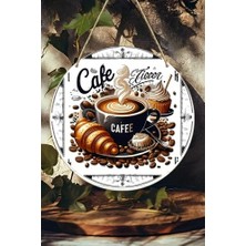 aklow akyoleticaret Mdf Kapı Panosu, Café Temalı Tatlı Karşılama Yazısı, 20 Cm, Kahve ve Tatlı Detaylı Dekor, KS003