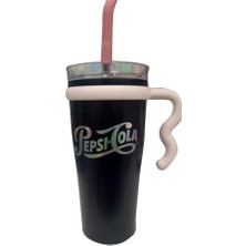aklow akyoleticaret Çelik Içli Termos Bardak 1000 ml Siyah Pepsi Kola