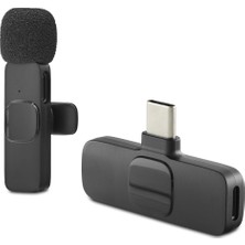 Alvenda Home Kablosuz Yaka Mikrofonu Type-C Siyah HDX2783