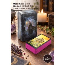 Yenilig 4 Adet Witches (Cadı) Metal Kutulu Tarot Kartı – Metal Kutu, Ürün Ölçüleri 11 x 6,5 Cm, Tarot Cards, Cadı Temalı