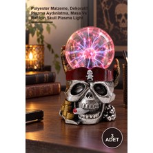 Yenilig 3 Adet Polyester Kurukafa Plazma Işık – Polyester Malzeme, Dekoratif Plazma Aydınlatma, Masa ve Raf Için Skull Plasma Light