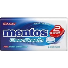 aklow akyoleticaret Mentos Clean Breath Nane Aromalı Tablet Şekerleme Teneke Kutu 35 G, 12 Adet