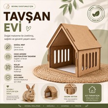 aklow akyoleticaret Ham Mdf Geçme Sistemli Ahşap Tavşan Evi ve Yuvası, Alt Tabanı Açık