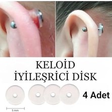 aklow akyoleticaret Disk, 4 Adet Bioplast Silikon Keloid Iyileştirici ve Önleyici Anti Hiperplazi Için Renksiz, 5 mm