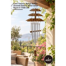 Yenilig 1 Adet Bambu Metal Rüzgar Çanı – Çanlı Tasarım, Bahçe Balkon Veranda Dekoru, Wind Chime Repot-4 17X50 cm