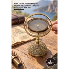 Yenilig 2 Adet Pirinç Pusula – Metal Gövde, 15X9 cm Ölçülü Seyahat ve Açık Hava Compass Navigasyon KSK2082