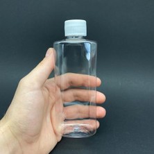 aklow akyoleticaret Şişe; 200 cc Yassı Pet, Beyaz Kapaklı- 200 ml Kapaklı Plastik Şişe x 10 Adet