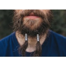 aklow akyoleticaret Viking Style Beard Rings; Metal Hair Jewelry For Men's Beards & Dreadlocks, Silver Decorative Accessories