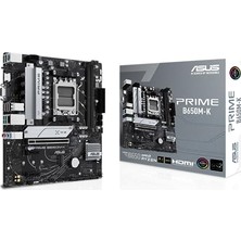 Mey İthalat Prime B650M-K Amd B650 Am5 Soket Ddr5 6400MHZ Micro-Atx Anakart, Amd B650 Am5 Ddr5 6400 Dp VGA 2x M.2 Usb3.2 Aura Rgb 2.5gbit Lan Matx 96GB’A Kadar Ram Desteği, 5x Protection Iıı