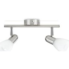 Mey İthalat E14 Essentials Jute Spot Bar/tube Light, Nikel 2 Ampul Nikel, Gümüş